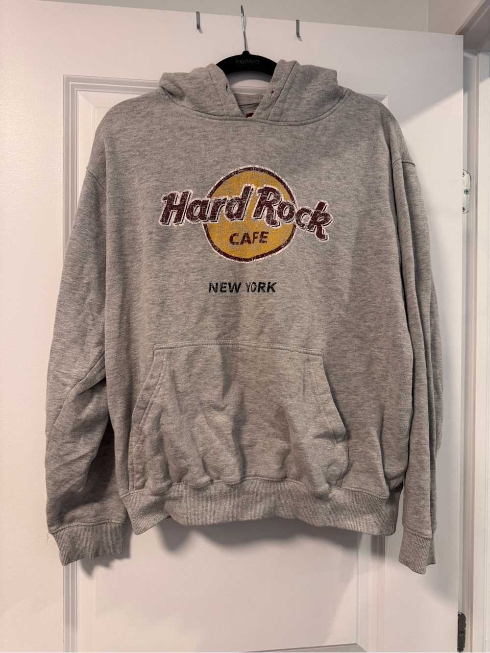 Vintage Hard Rock Cafe New York Gray Hooded Sweatshirt